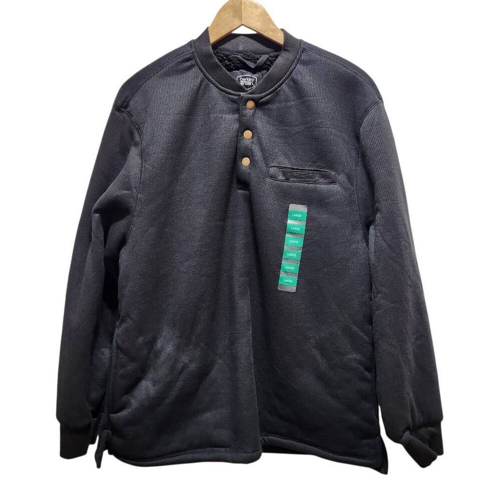 Berkley Jensen Sherpa Lined Thermal Henley in black Large